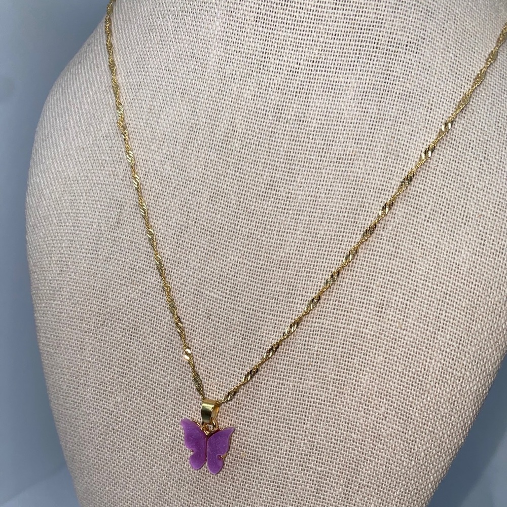Purple Butterfly Necklace